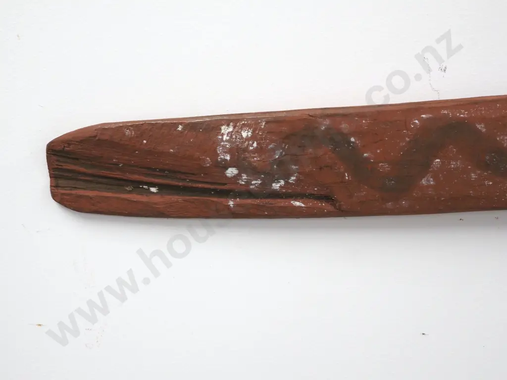 One Carved Wooden Boomerang-Like Object Image 1++
