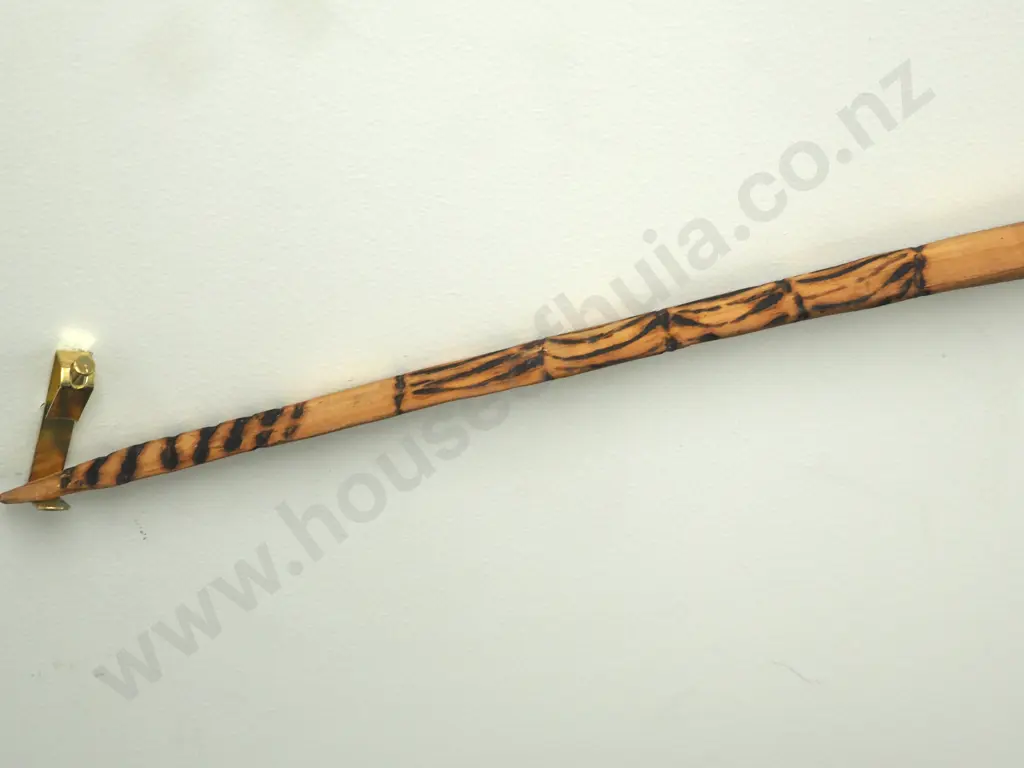 One Long, Pointed, Decorated, Slender Wooden Stick or Spear. Image 1++