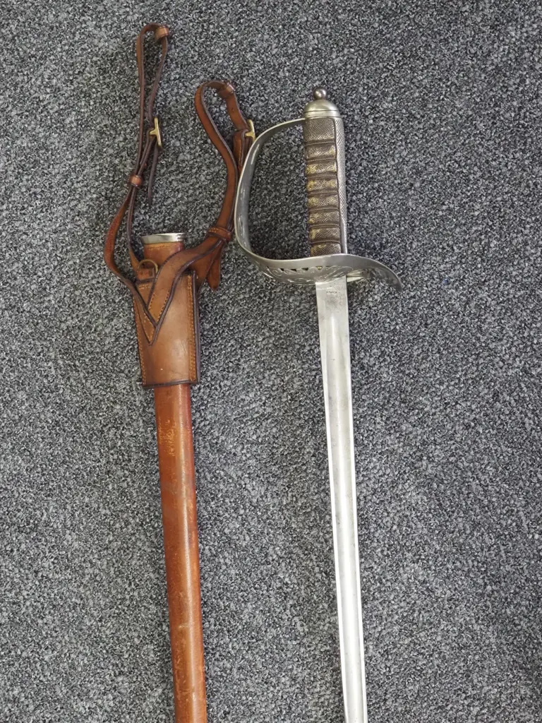 George 5th 1897 Pattern Sword - Made by W H Turner & Company Sheffield - Some Damage to Bottom of Scabbard  Image 1++