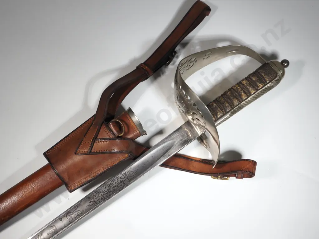 George 5th 1897 Pattern Sword - Made by W H Turner & Company Sheffield - Some Damage to Bottom of Scabbard  Image 1++