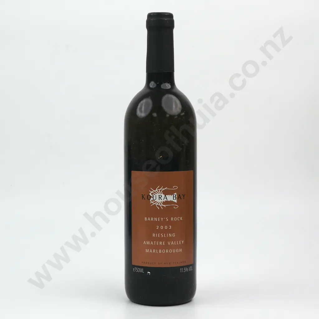 2003 Koura Bay Barney's Rock  Riesling - Awatere Valley, Marlborough. Image 1++