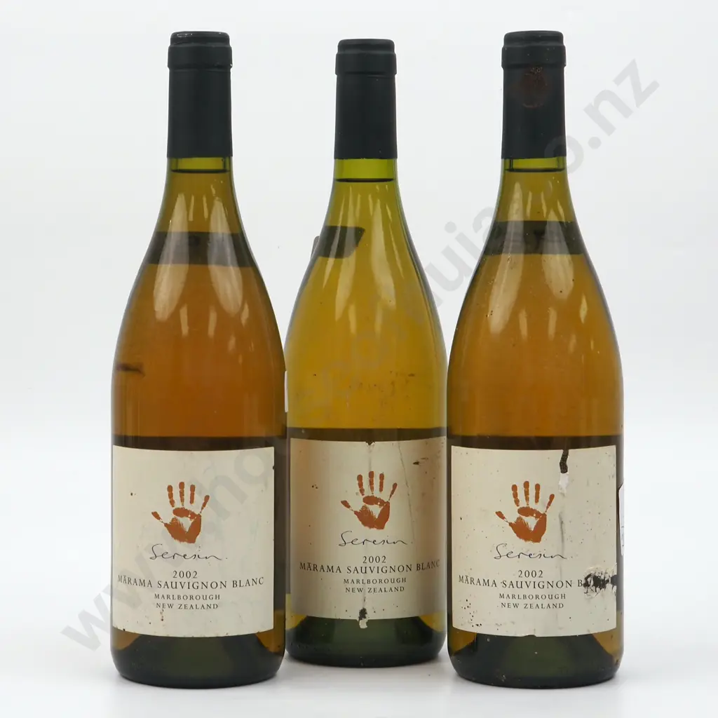 Three Bottles 2002 Seresin Marama Sauvignon Blanc - Marlborough. Image 1++