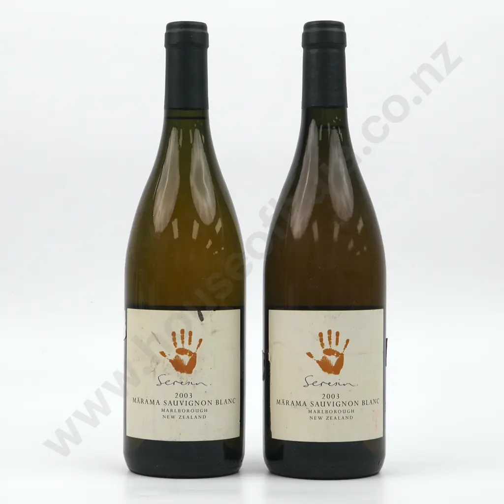 Two Bottles 2002 Seresin Marama Sauvignon Blanc - Marlborough. Image 1++