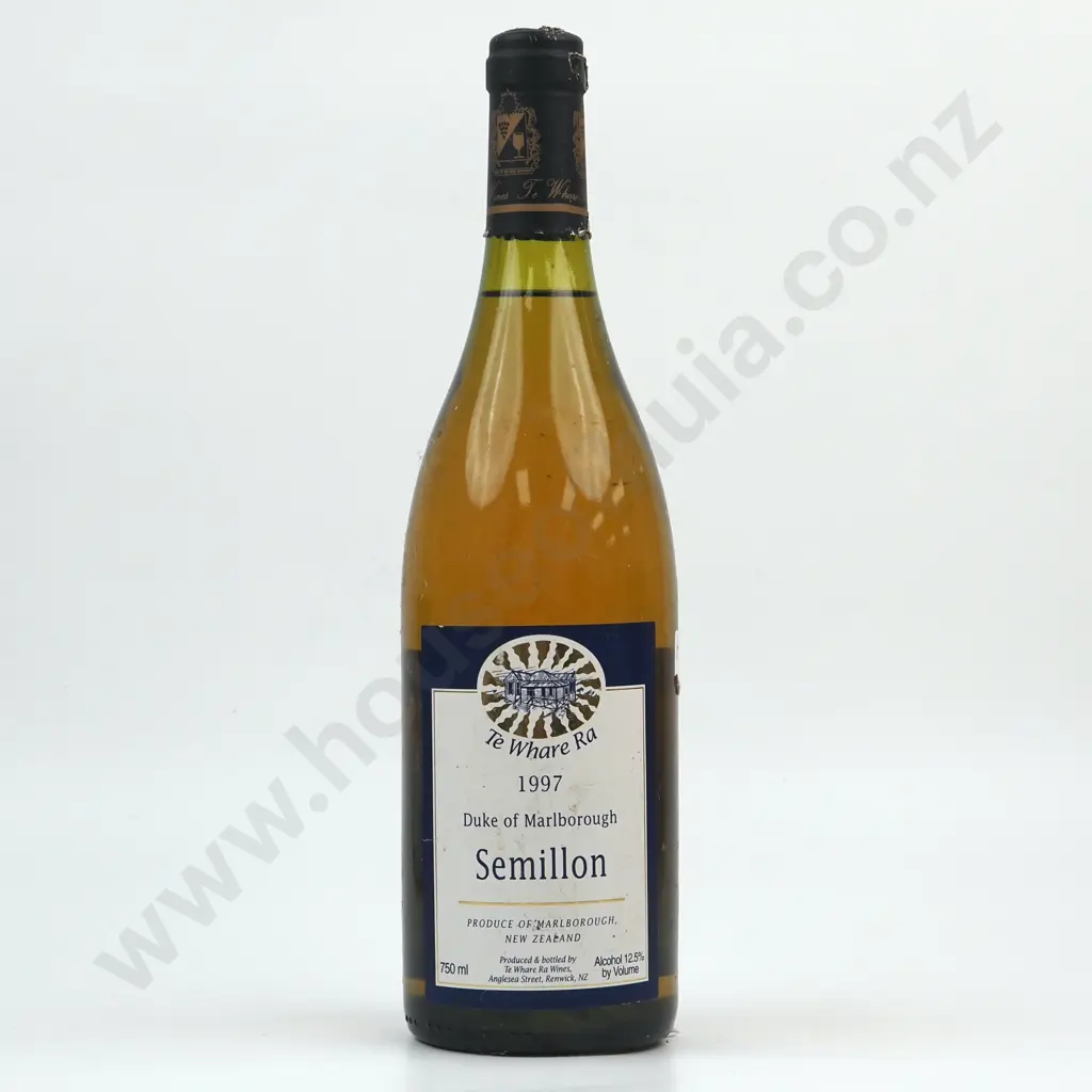 1997 Te Whare Ra Duke of Wellington Semillon - Marlborough. Image 1++