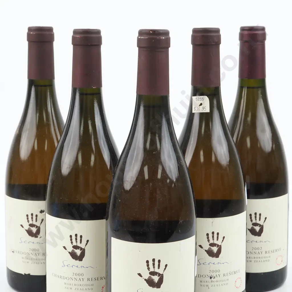 Five Bottles 2000 Seresin Reserve Chardonnay - Marlborough. Image 1++