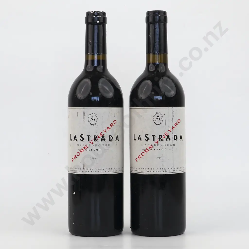 Two Bottles 1996 La Strada Merlot - Marlborough. Image 1++