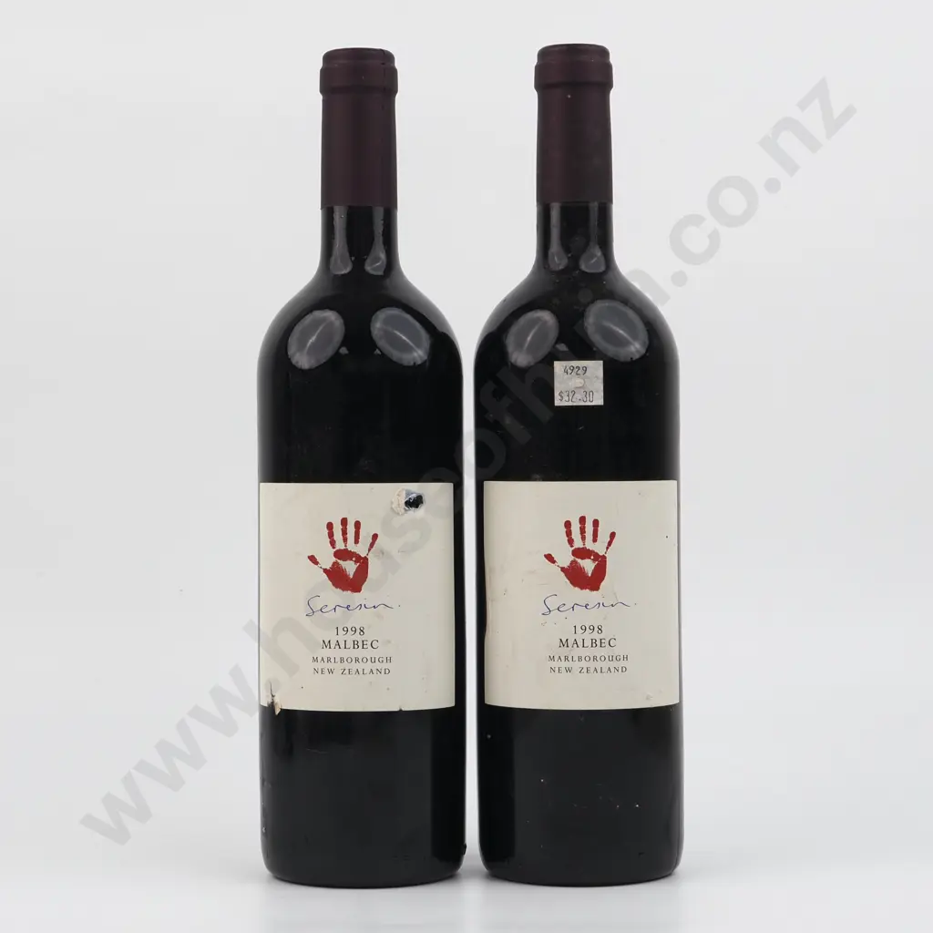 Two Bottles 1998 Seresin Malbec - Marlborough. Image 1++