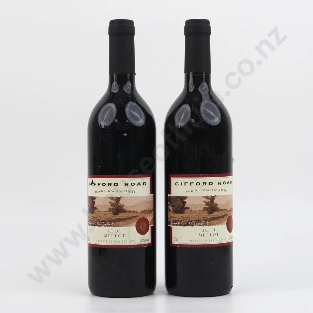 Two Bottles 2001 Gifford Road Merlot  - Marlborough. Image 1++