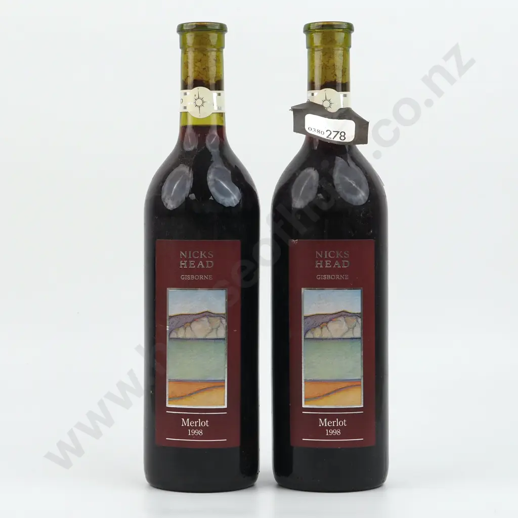 Two Bottles 1998 Nick's Head Merlot -Gisborne. Image 1++