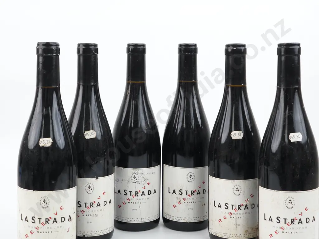 Six Bottles 1998 La Strada Reserve Malbec - Marlborough. Image 1++