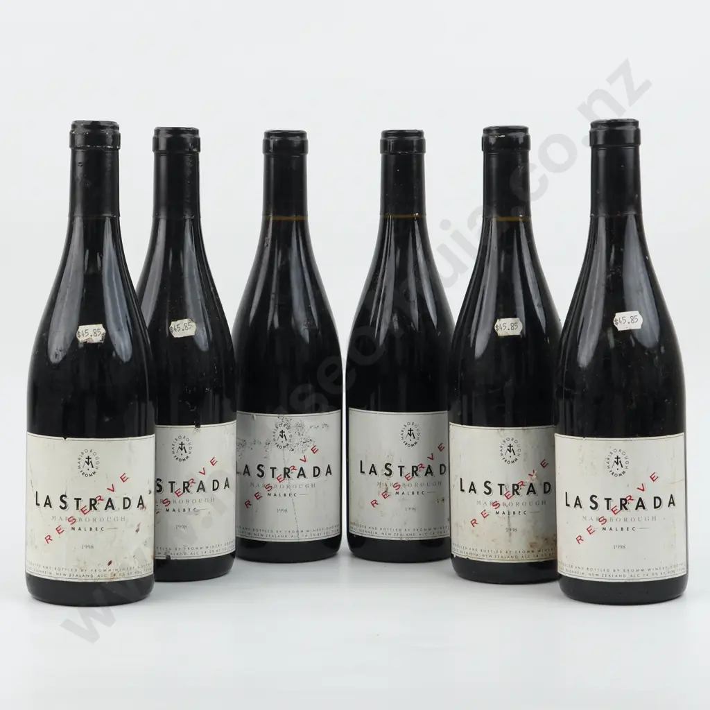 Six Bottles 1998 La Strada Reserve Malbec - Marlborough. Image 1++