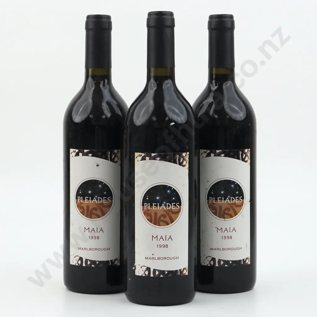 Three Bottles 1998 Pleiades Maia Merlot/Malbec - Marlborough. Image 1++