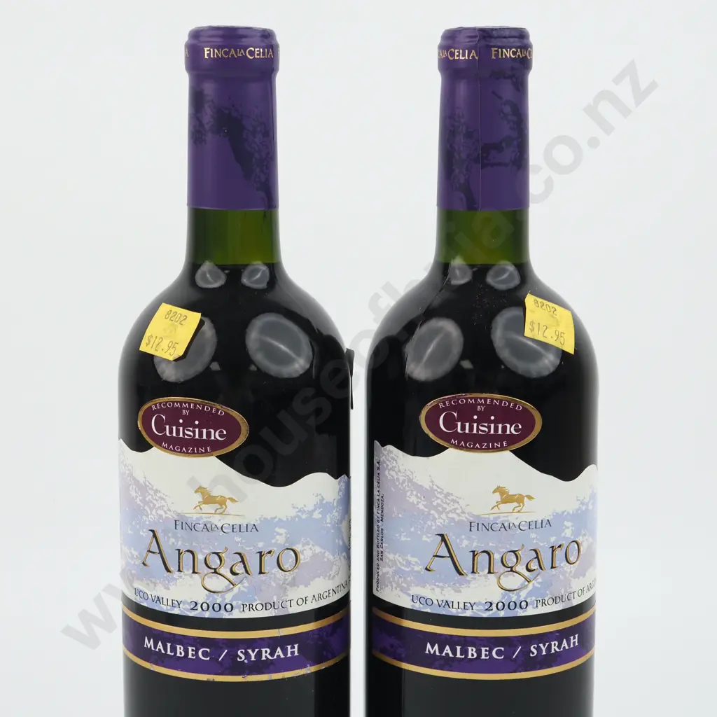 Two Bottles 2000 Finca La Celia Angaro Malbec/Syrah - Argentina. Image 1++