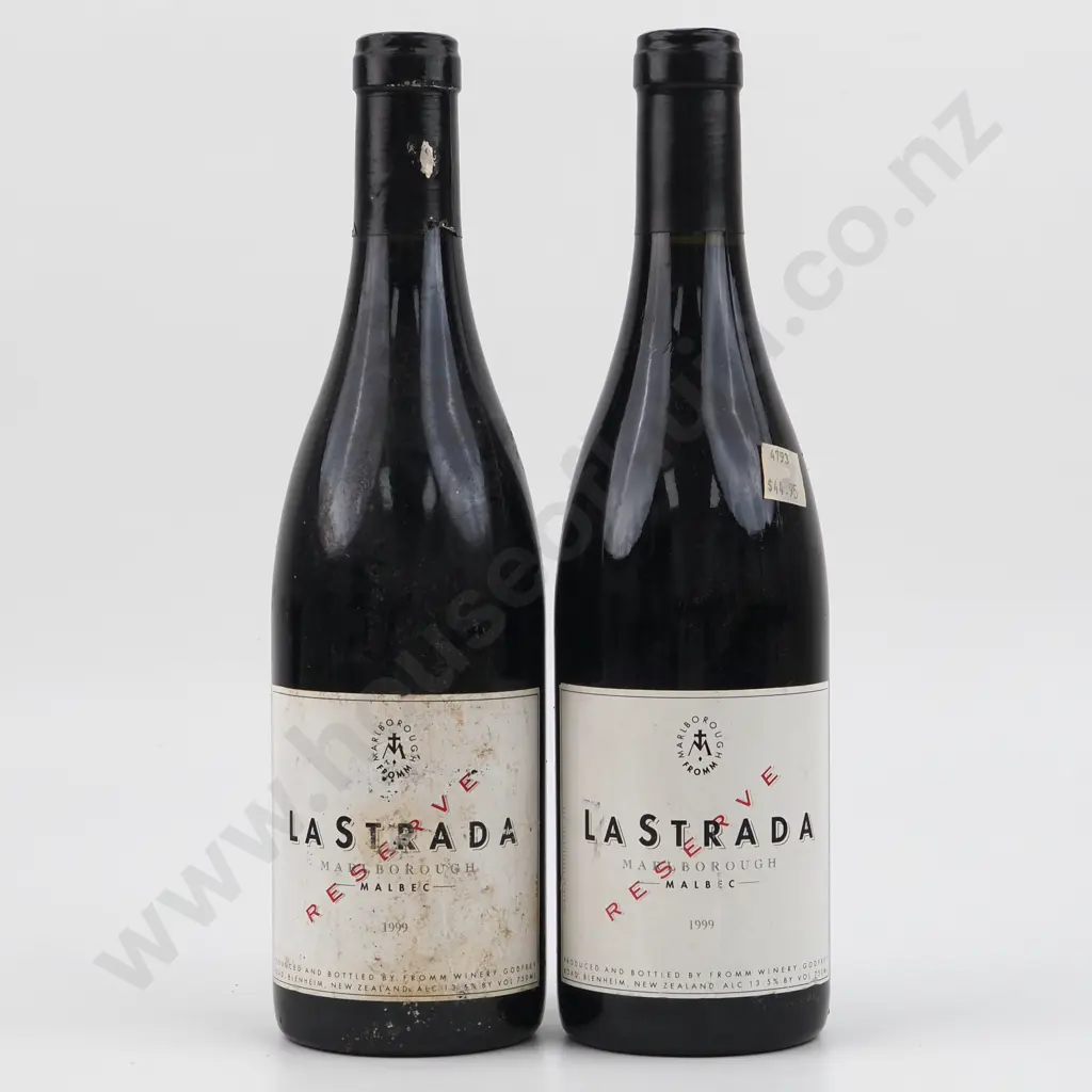 Two Bottles 1999 La Strada Malbec - Marlborough. Image 1++