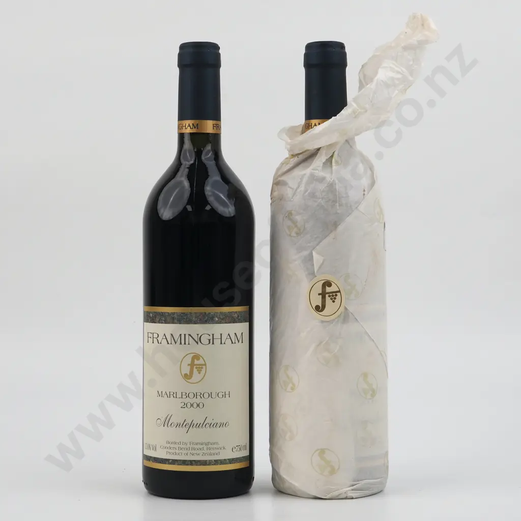 Two Bottles 2000 Framingham Montepulciano - Marlborough. Image 1++