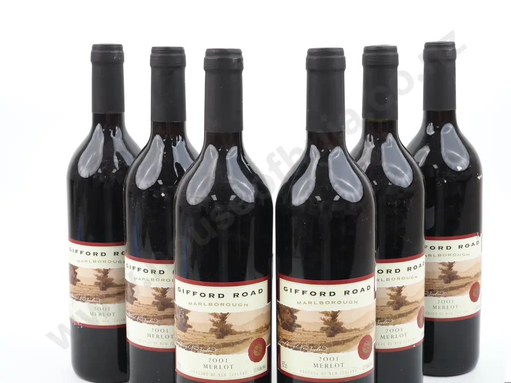 Six Bottles 2001 Gifford Road Merlot - Marlborough. Image 1++