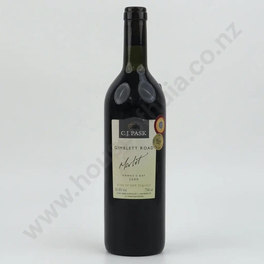C.J. Pask 2000 Gimblett Road Merlot - Hawke's Bay. Image 1++