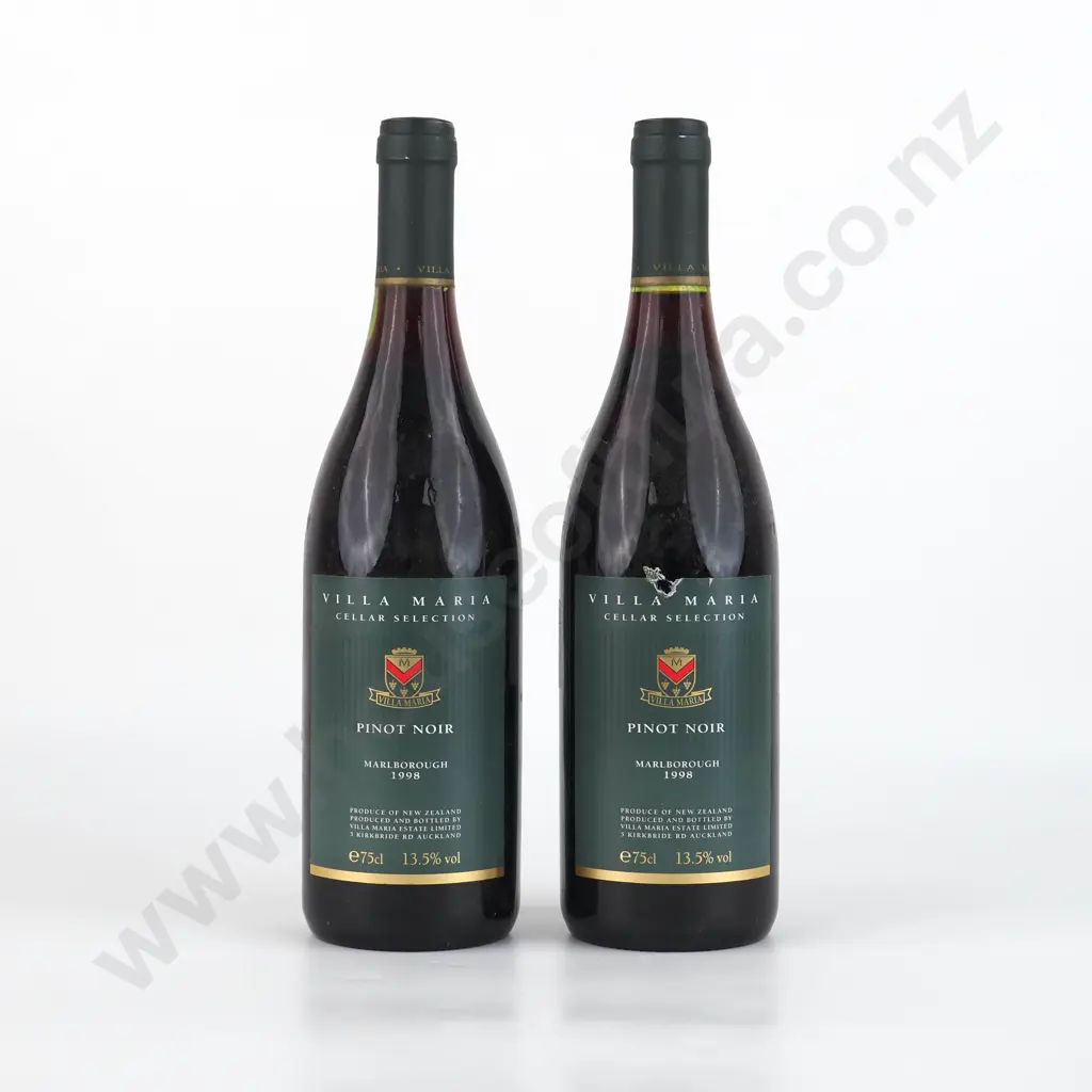 Two Bottles 1998 Villa Maria Cellar Selection Pinot Noir - Marlborough. Image 1++