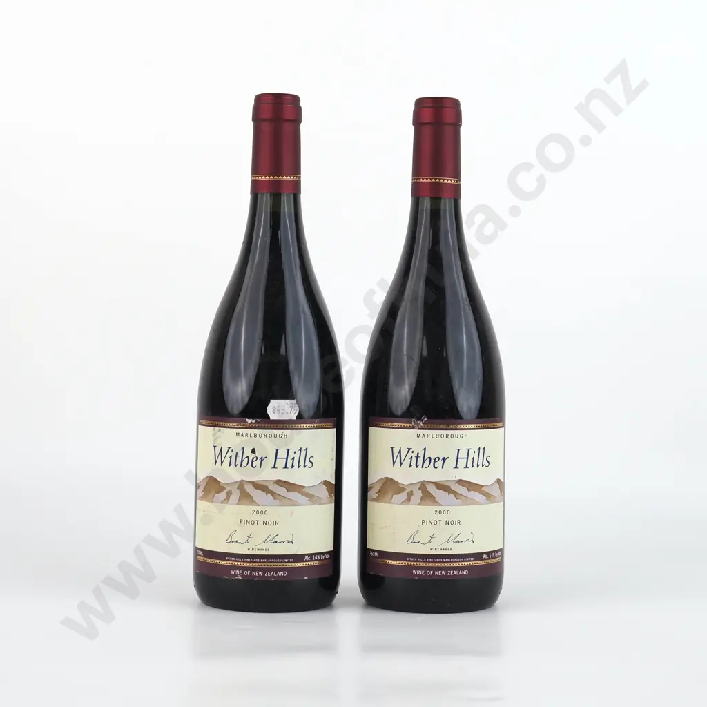 Two Bottles 2000 Wither Hills Pinot Noir - Marlborough. Image 1++