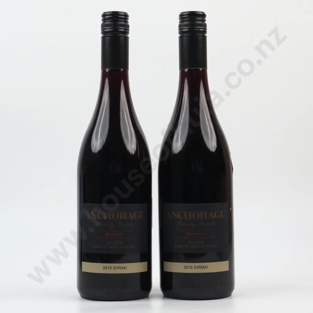 Two Bottles 2015 Anchorage Reserve Syrah. Nelson. Image 1++