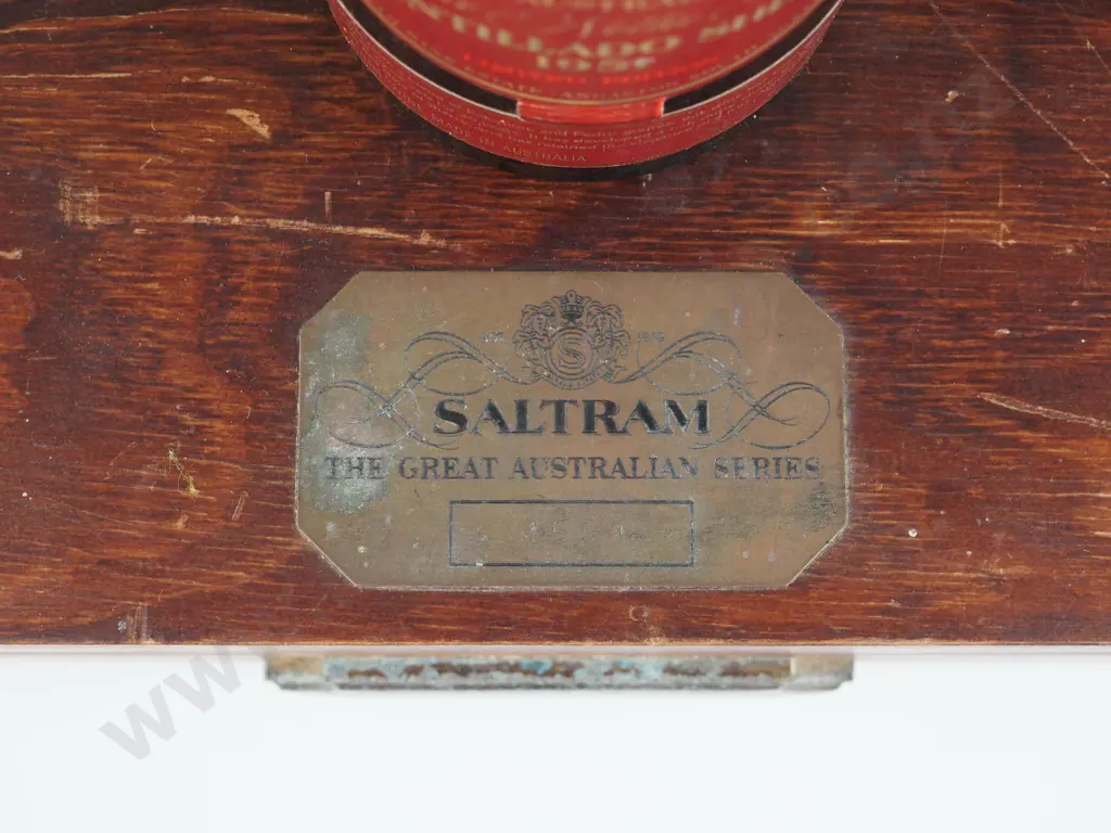 Presentation Wooden Box Containing Three Bottles Of Saltram Port. 1949-1952 Saltram 'Great Australian Fortified Series' Image 1++