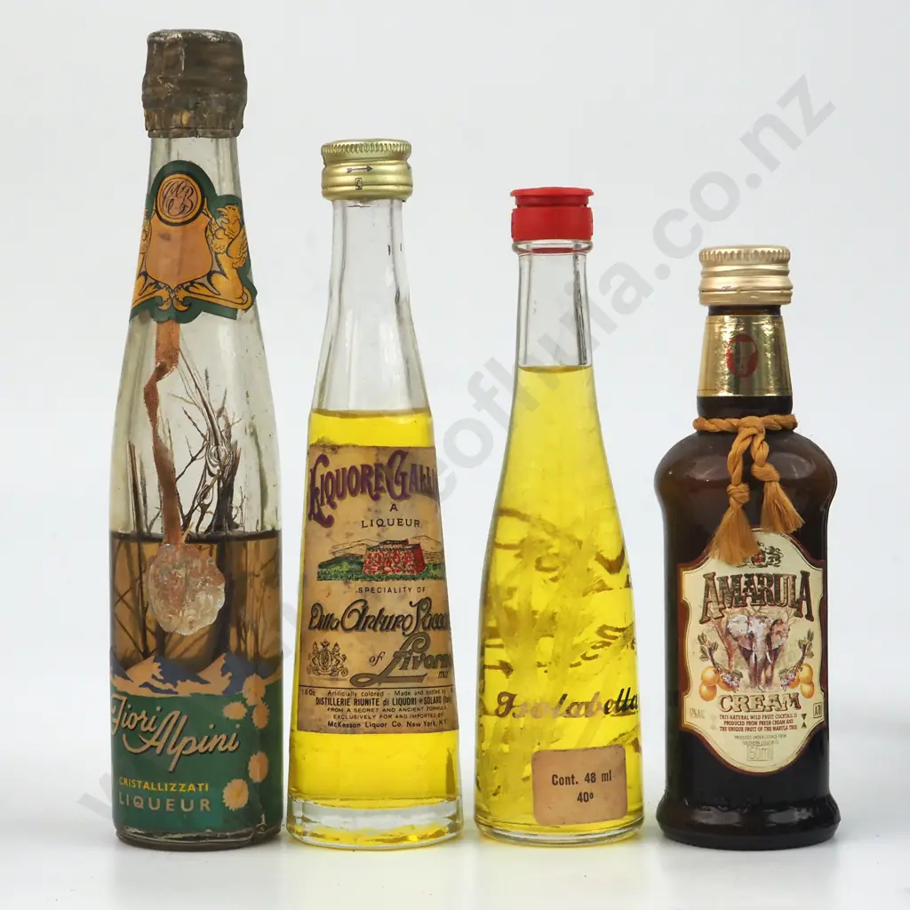 Box Of Miniature Alcohol Bottles Including  A Large Number Of Vok & Inca Pisco Black Face  (Grape Brandy) Bottles Image 1++