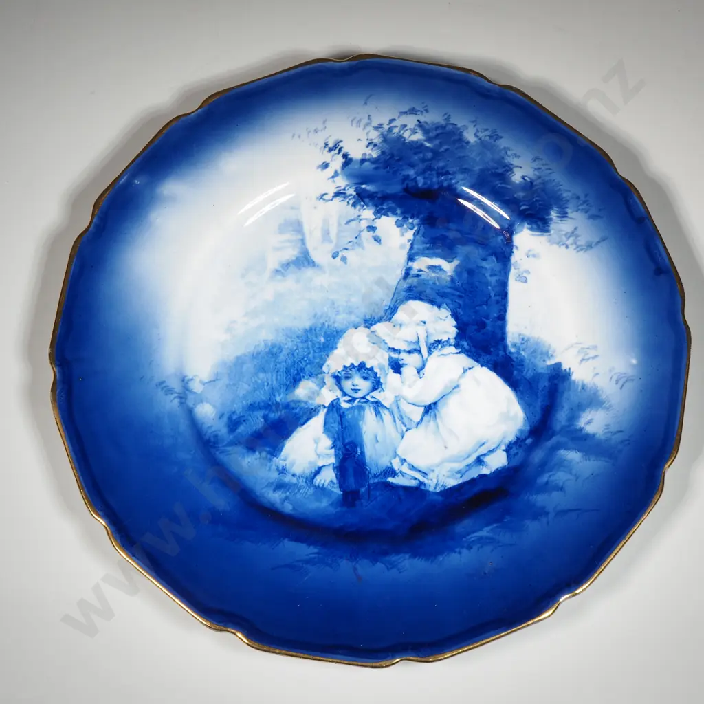 Royal Doulton Blue Children's Series Ware Plate In The Two Girls Tiny Witch Pattern Image 1++