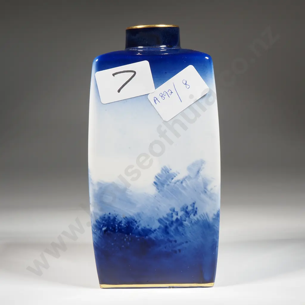 Royal Doulton Blue Children  Square Form Vase  Depicting Three Children Playing Blind Mans Buff Under A Tree Image 1++