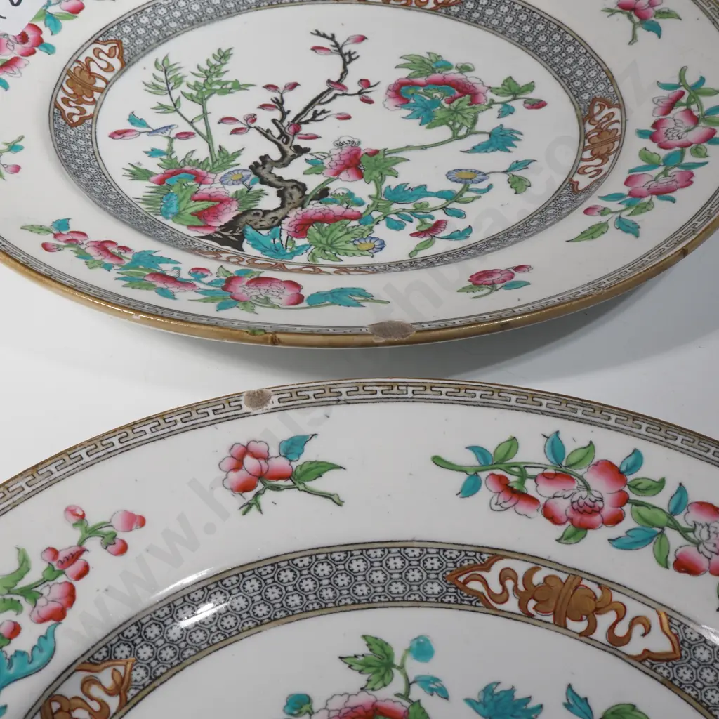 Set Of Six Antique Imari Minton New Stone 1860 Floral Dinner Plates Image 1++