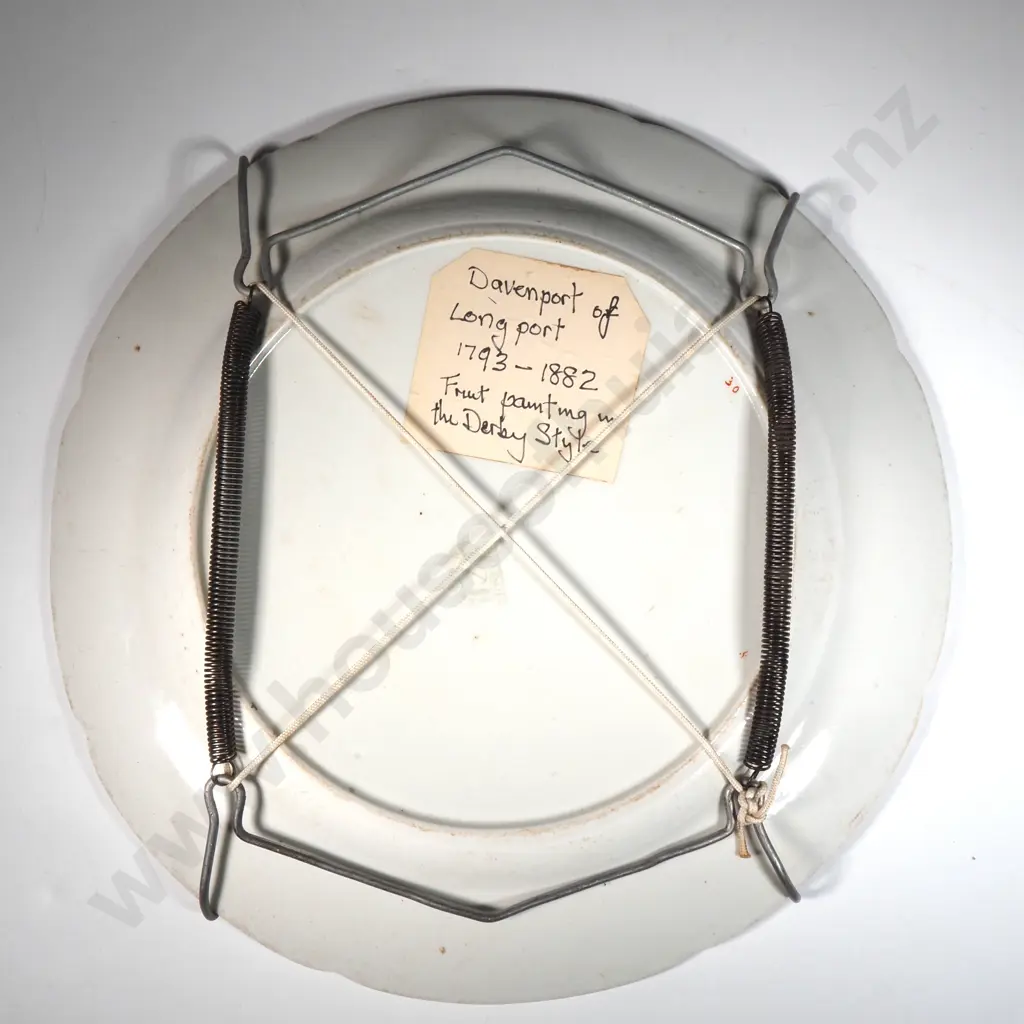 Pair Of Antique Davenport Stone China Plates Featuring A Chinoiserie Pattern with Stork & Floral Motifs (A/F) Image 1++