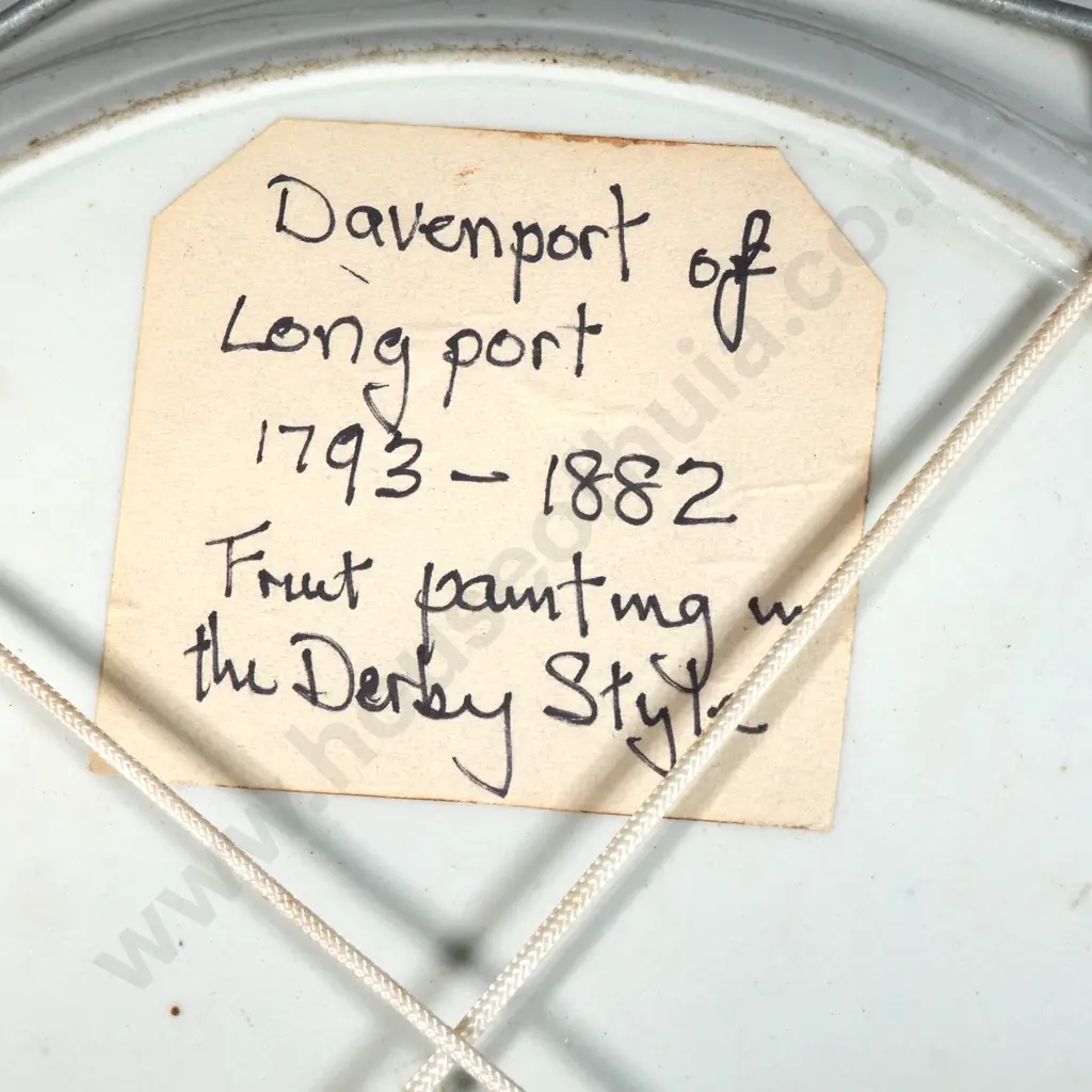 Pair Of Antique Davenport Stone China Plates Featuring A Chinoiserie Pattern with Stork & Floral Motifs (A/F) Image 1++