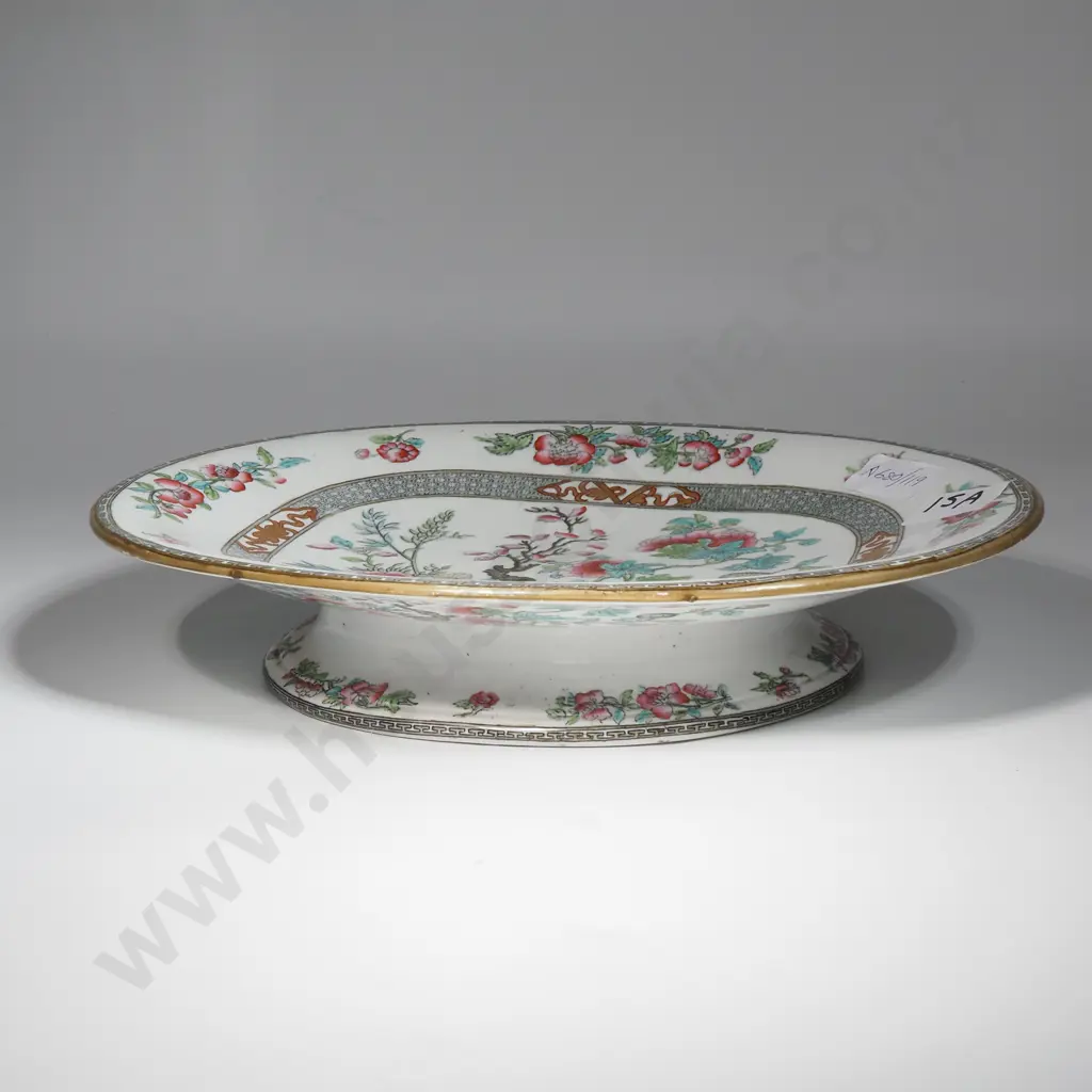 Antique Imari Minton Rectangular New Stone 1860 Floral Comport Cake Stand Image 1++