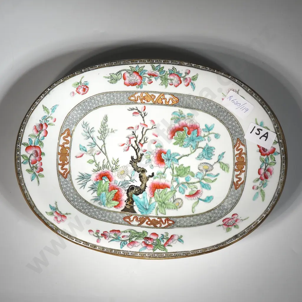 Antique Imari Minton Rectangular New Stone 1860 Floral Comport Cake Stand Image 1++