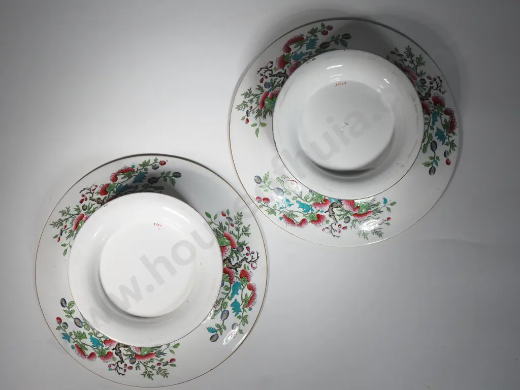 Pair Of Antique Circular Imari Minton New Stone 1860 Floral Comport Cake Stands Image 1++