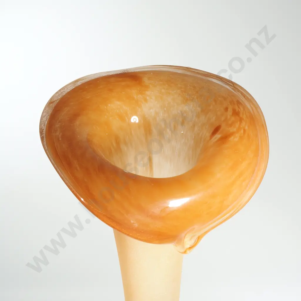 Extremely Tall Vase w A Cream To Orange Calla Lily Shaped Top Image 1++