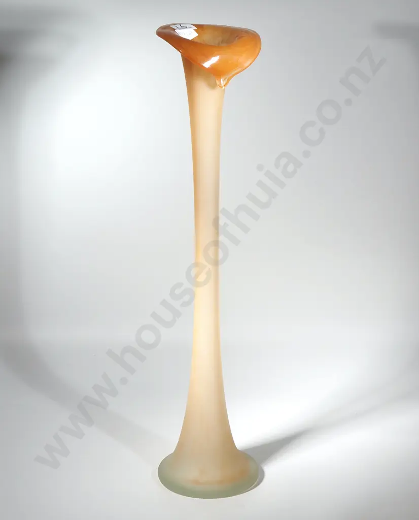 Extremely Tall Vase w A Cream To Orange Calla Lily Shaped Top Image 1++