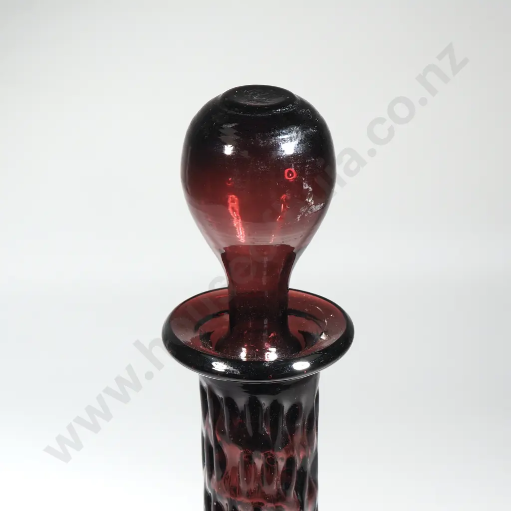 Vintage Empoli Glass Genie Bottle Decanter Or Hobnail Decanter Circa 1960 Image 1++