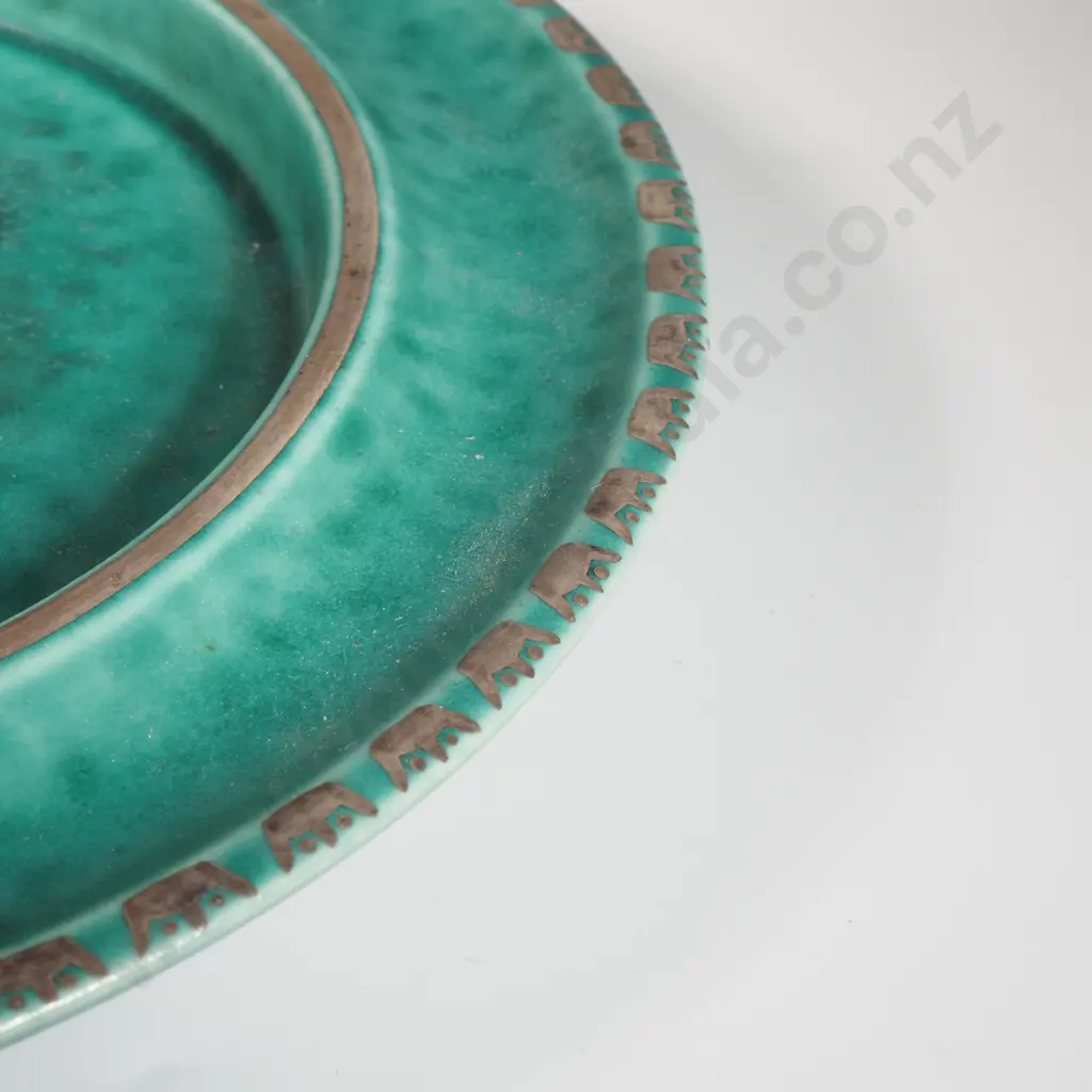 Griffen Stoneware Plate - Wilhelm Kage - Argenta - Gustavberg Sweden - Circa 1949 Image 1++