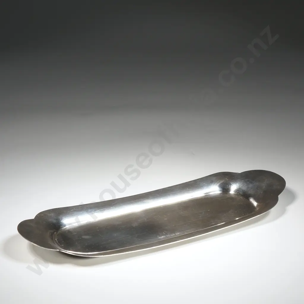 Sterling Silver Small Oblong Tray w Lobed ends Image 1++