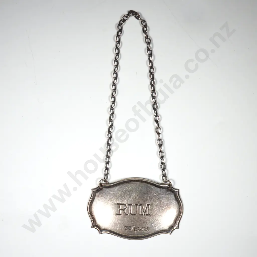 Sterling Silver Decanter Label "Rum" Image 1++