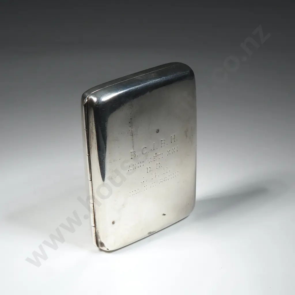 Handsome Crested Sterling Silver Cigarette Case - Chester 1900 Image 1++