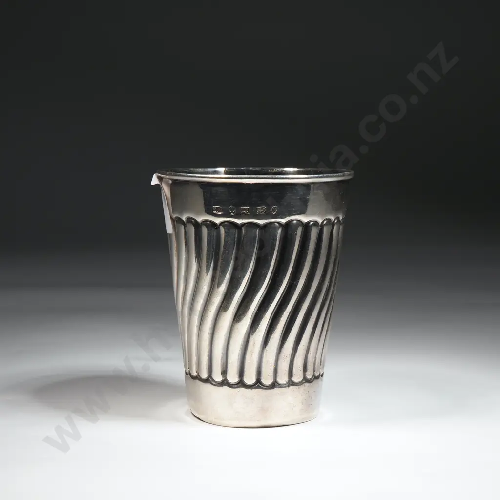 Sterling Silver Beaker w Fluted & Swirl Decoration To Body - Initialed GAW - Birm 1889 Image 1++