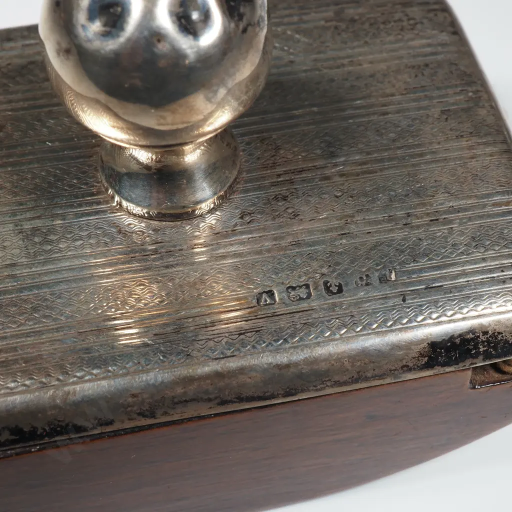 Sterling Silver Blotter Pad w Engine Turned Decoration - Birmingham 1920 Image 1++