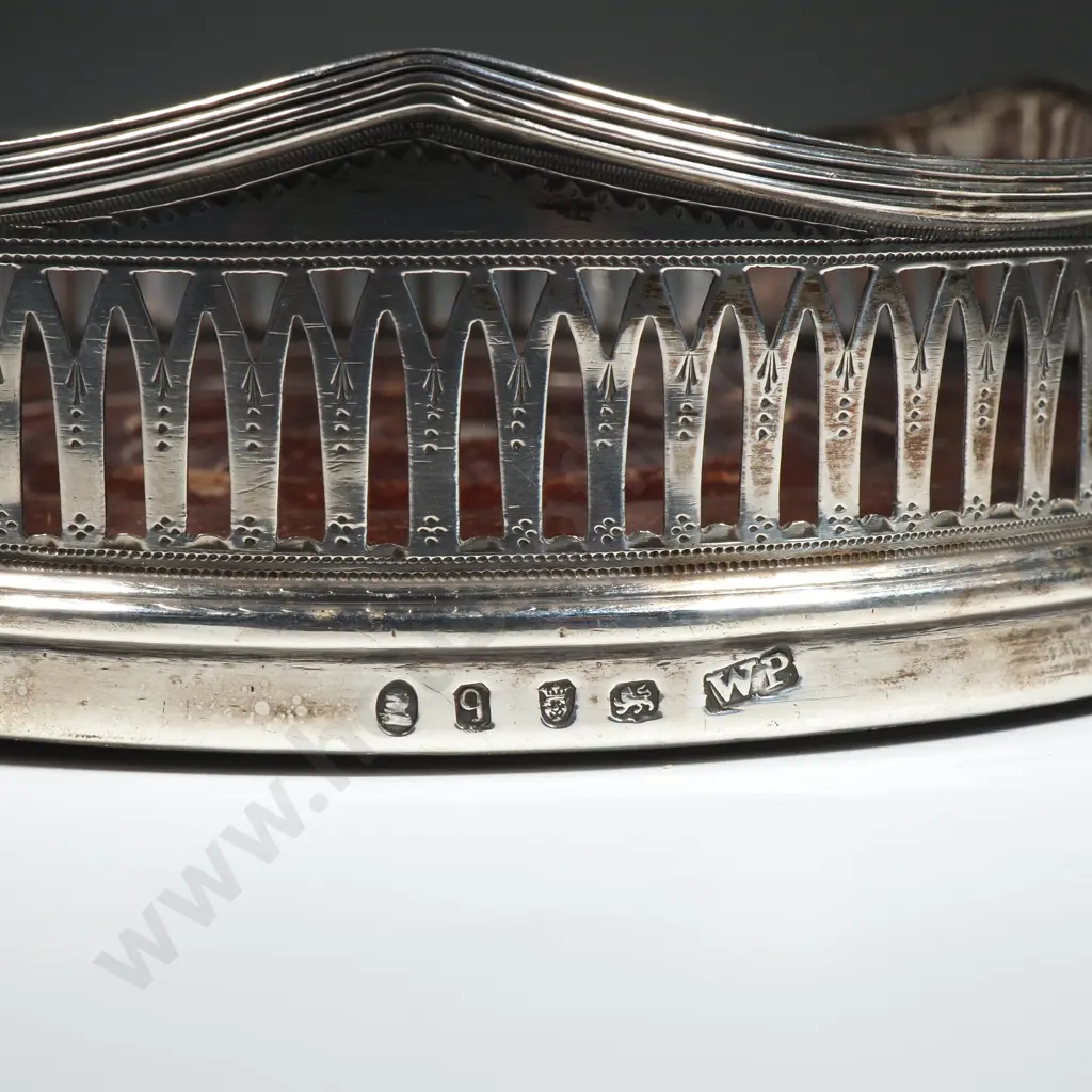 Scarce Georgian Sterling Silver Wine Coaster - William Plummer - Noted For Pierced Silver Work - London 1791 Image 1++