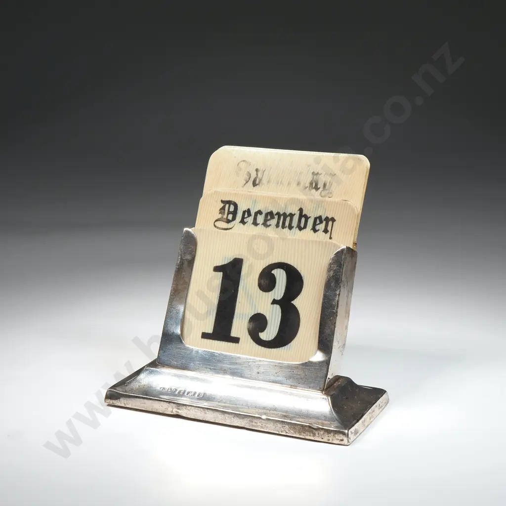 Sterling Silver Perpetual Calendar In A Sterling Silver Stand - Some Pieces Missing - Birm 1926 Image 1++