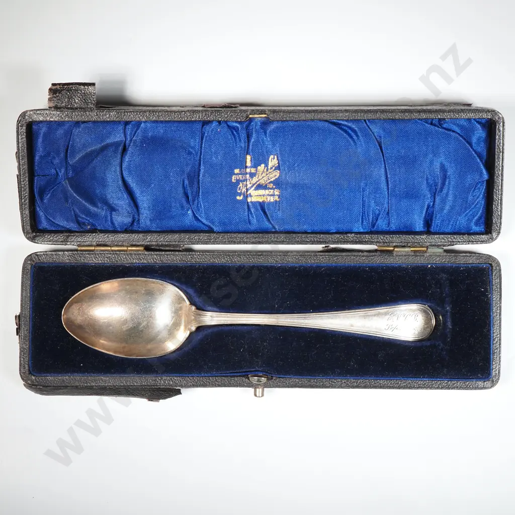 Sterling Silver Christening Spoon In Original Box - Birm 1905 Image 1++