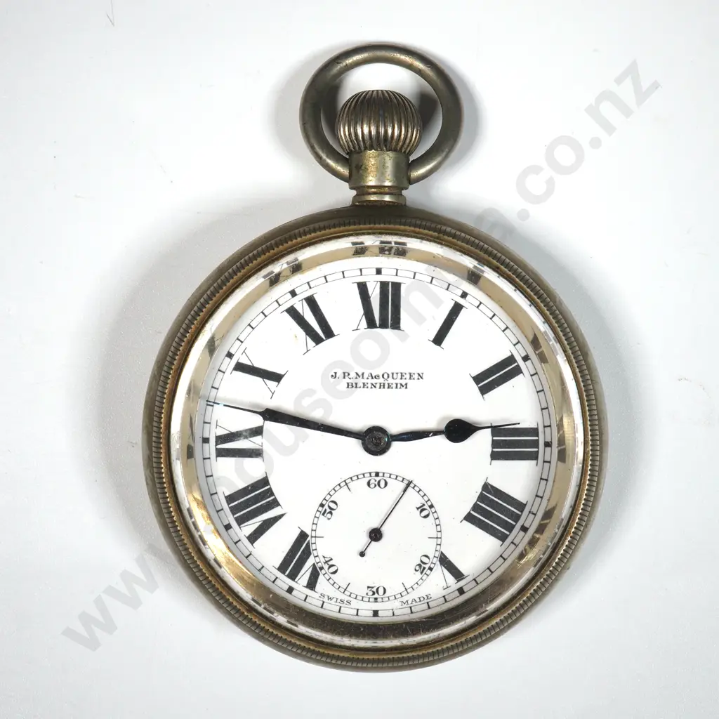 New Zealand Retailed Pocket Watch J R MacQueen Blenheim Image 1++