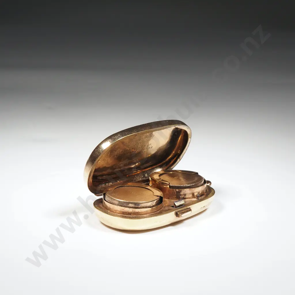 Gold Plate Double Sovereign Case Initialed WHB Image 1++