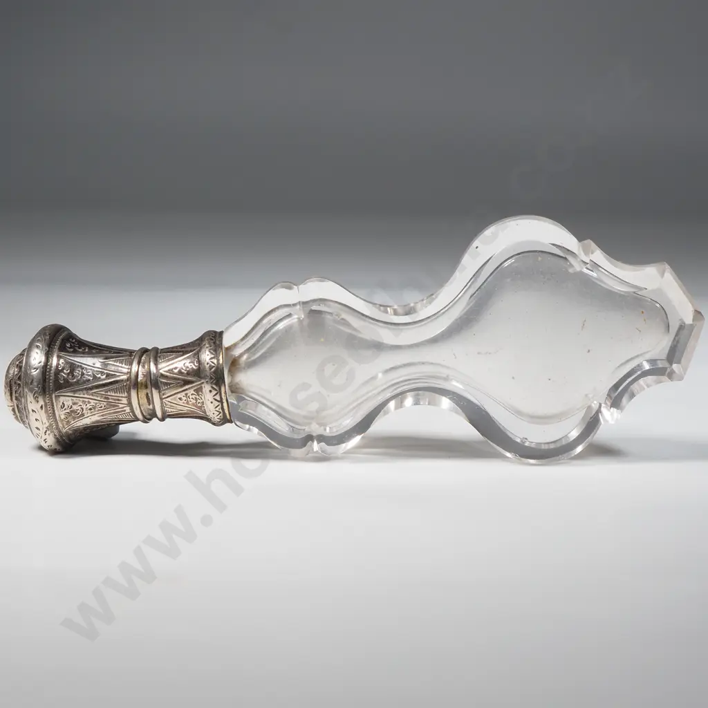 Antique Sterling Silver &  Faceted Glass Perfume Bottle  Image 1++