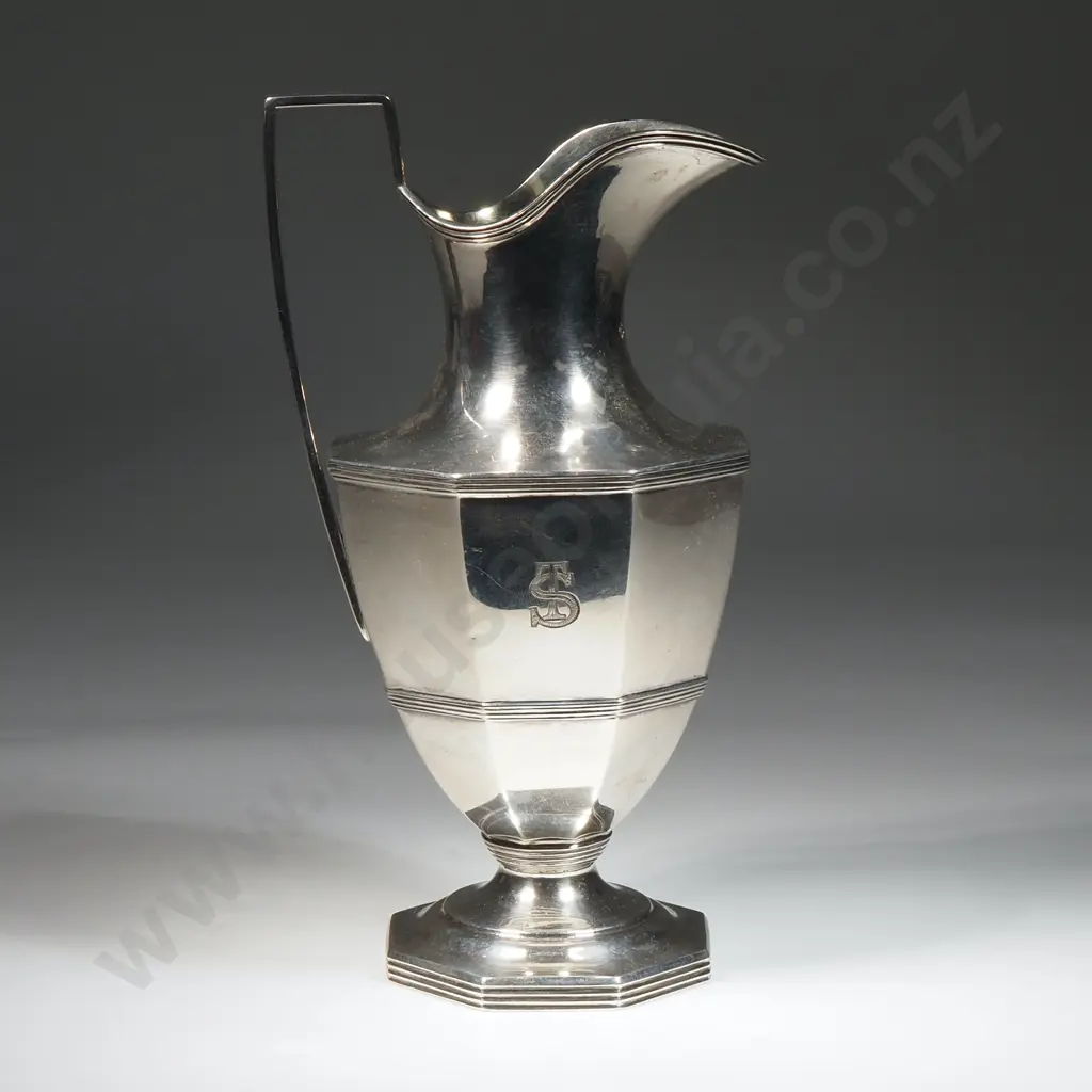 Sterling Silver Octagonal Jug - Sheffield 1900 Martin Hall &Co Image 1++
